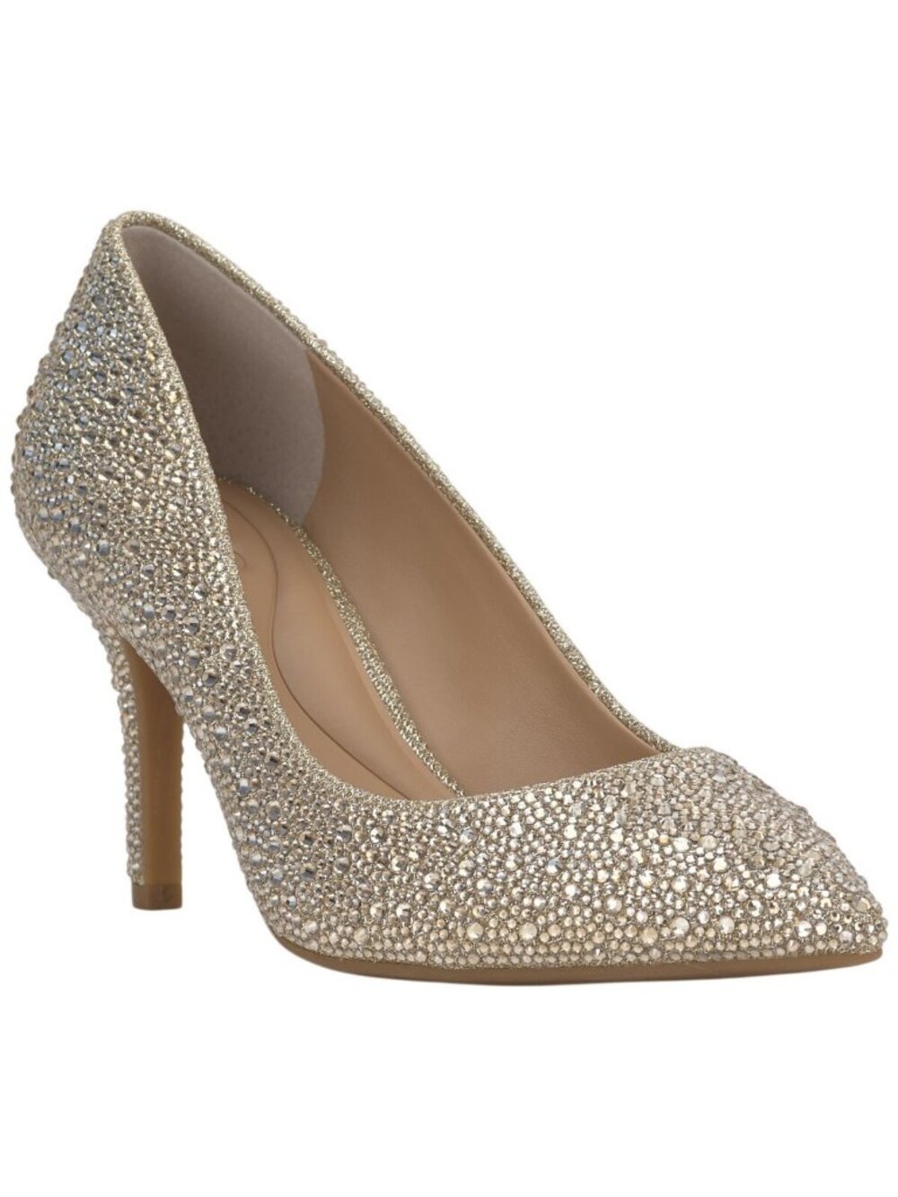 NWT INC International Concepts Zitah Embellished Pointed Toe Pumps Gold Bling 7M